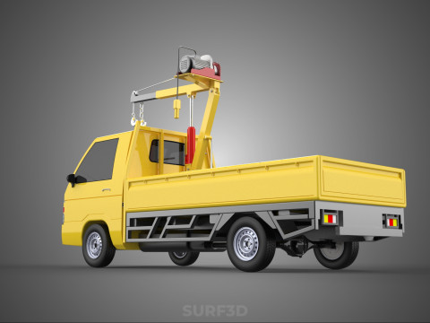 TRUCK PICKUP REMOTE ELECTRIC WINCH HOIST SWIVEL CRANE HOOK JIB 3D 모델