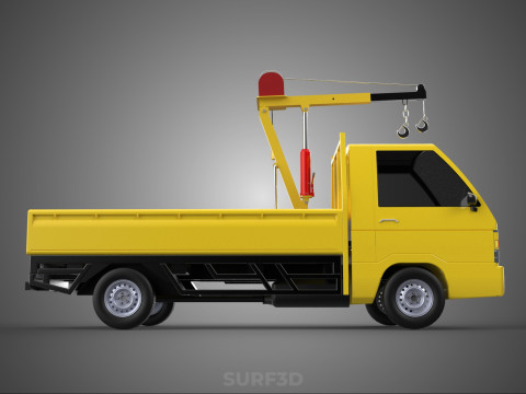 TRUCK PICKUP REMOTE ELECTRIC WINCH HOIST SWIVEL CRANE HOOK JIB 3D 모델