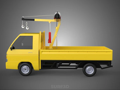 TRUCK PICKUP REMOTE ELECTRIC WINCH HOIST SWIVEL CRANE HOOK JIB 3D Model