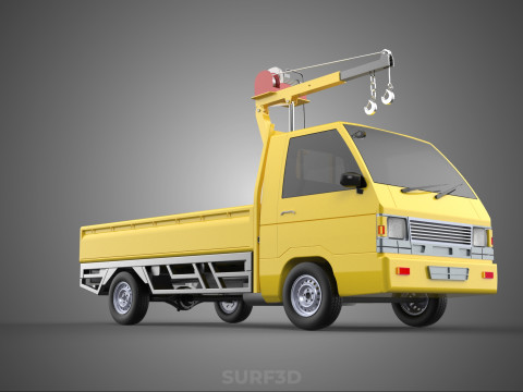 TRUCK PICKUP REMOTE ELECTRIC WINCH HOIST SWIVEL CRANE HOOK JIB 3D 모델
