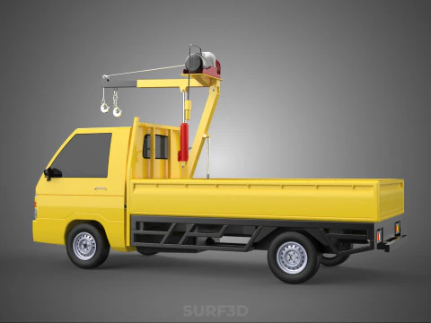 TRUCK PICKUP REMOTE ELECTRIC WINCH HOIST SWIVEL CRANE HOOK JIB 3D Model