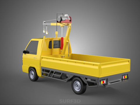 TRUCK PICKUP REMOTE ELECTRIC WINCH HOIST SWIVEL CRANE HOOK JIB 3D 모델