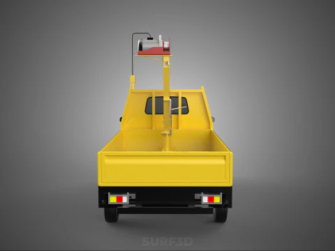 TRUCK PICKUP REMOTE ELECTRIC WINCH HOIST SWIVEL CRANE HOOK JIB 3D Model