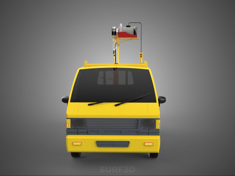 TRUCK PICKUP REMOTE ELECTRIC WINCH HOIST SWIVEL CRANE HOOK JIB 3D 모델