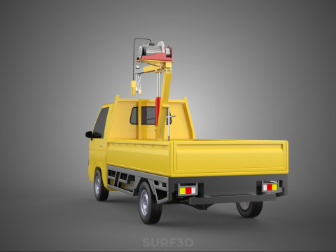 TRUCK PICKUP REMOTE ELECTRIC WINCH HOIST SWIVEL CRANE HOOK JIB 3D 모델