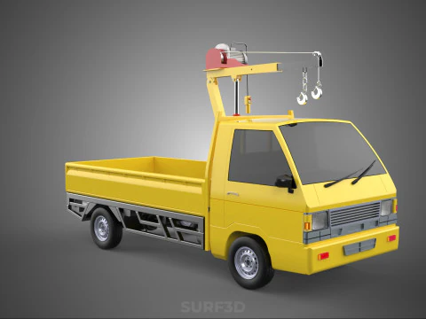 TRUCK PICKUP REMOTE ELECTRIC WINCH HOIST SWIVEL CRANE HOOK JIB 3D Model