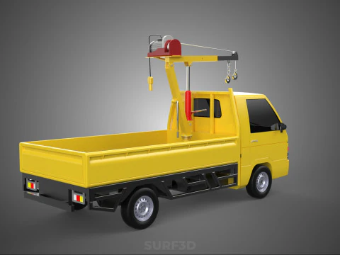 TRUCK PICKUP REMOTE ELECTRIC WINCH HOIST SWIVEL CRANE HOOK JIB 3D Model