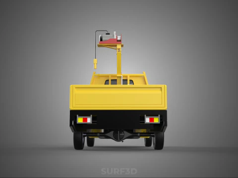 TRUCK PICKUP REMOTE ELECTRIC WINCH HOIST SWIVEL CRANE HOOK JIB 3D Model