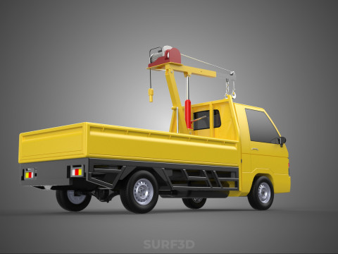 TRUCK PICKUP REMOTE ELECTRIC WINCH HOIST SWIVEL CRANE HOOK JIB 3D 모델