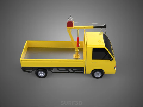 TRUCK PICKUP REMOTE ELECTRIC WINCH HOIST SWIVEL CRANE HOOK JIB 3D Model