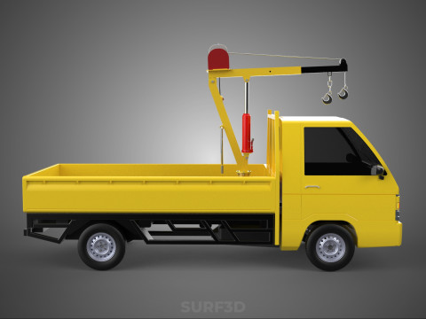 TRUCK PICKUP REMOTE ELECTRIC WINCH HOIST SWIVEL CRANE HOOK JIB 3D 모델