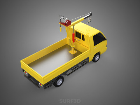 TRUCK PICKUP REMOTE ELECTRIC WINCH HOIST SWIVEL CRANE HOOK JIB 3D 모델