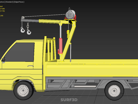 TRUCK PICKUP REMOTE ELECTRIC WINCH HOIST SWIVEL CRANE HOOK JIB 3D 모델