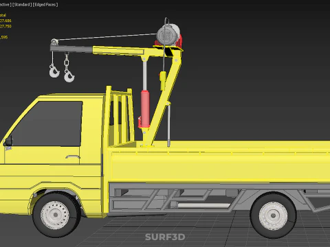 TRUCK PICKUP REMOTE ELECTRIC WINCH HOIST SWIVEL CRANE HOOK JIB 3D Model