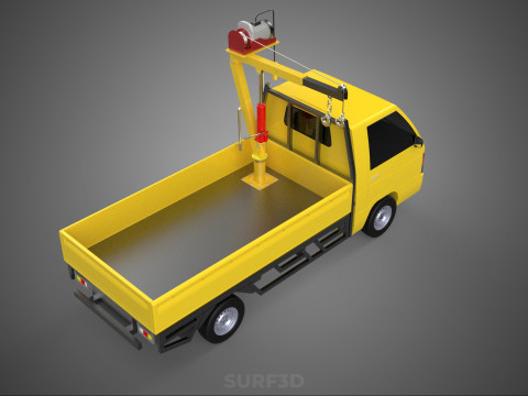 PICKUP TRUCK ELECTRIC WINCH HOIST LIFT BOOM HYDRAULIC CRANE JIB 3D Model