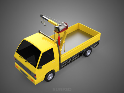 PICKUP TRUCK ELECTRIC WINCH HOIST LIFT BOOM HYDRAULIC CRANE JIB 3D Model