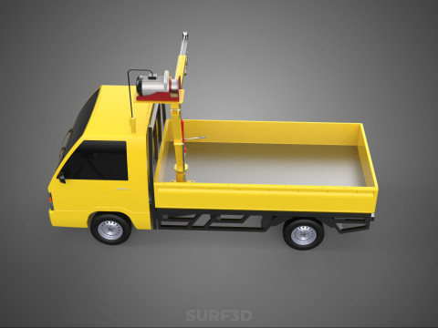 PICKUP TRUCK ELECTRIC WINCH HOIST LIFT BOOM HYDRAULIC CRANE JIB 3D Model