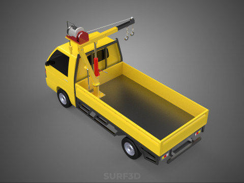 PICKUP TRUCK ELECTRIC WINCH HOIST LIFT BOOM HYDRAULIC CRANE JIB 3D Model