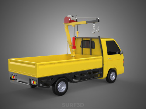 PICKUP TRUCK ELECTRIC WINCH HOIST LIFT BOOM HYDRAULIC CRANE JIB 3D Model