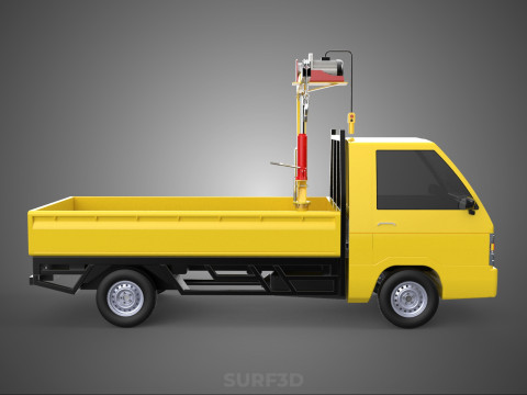 PICKUP TRUCK ELECTRIC WINCH HOIST LIFT BOOM HYDRAULIC CRANE JIB 3D Model