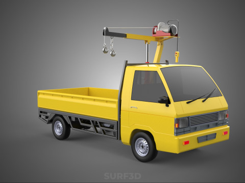 PICKUP TRUCK ELECTRIC WINCH HOIST LIFT BOOM HYDRAULIC CRANE JIB 3D Model