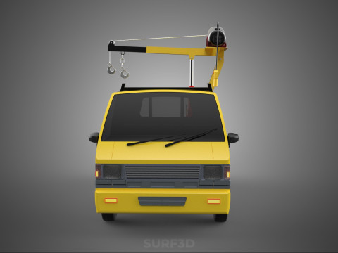PICKUP TRUCK ELECTRIC WINCH HOIST LIFT BOOM HYDRAULIC CRANE JIB 3D Model