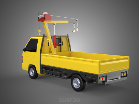 PICKUP TRUCK ELECTRIC WINCH HOIST LIFT BOOM HYDRAULIC CRANE JIB 3D Model