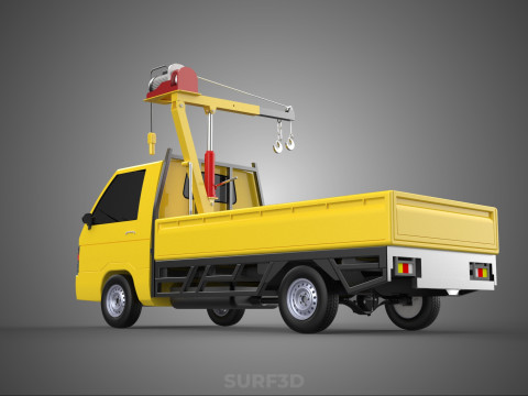 PICKUP TRUCK ELECTRIC WINCH HOIST LIFT BOOM HYDRAULIC CRANE JIB 3D Model