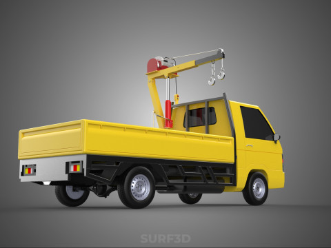 PICKUP TRUCK ELECTRIC WINCH HOIST LIFT BOOM HYDRAULIC CRANE JIB 3D Model
