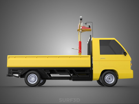 PICKUP TRUCK ELECTRIC WINCH HOIST LIFT BOOM HYDRAULIC CRANE JIB 3D Model
