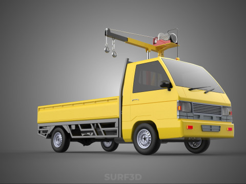 PICKUP TRUCK ELECTRIC WINCH HOIST LIFT BOOM HYDRAULIC CRANE JIB 3D Model