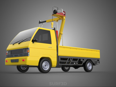 PICKUP TRUCK ELECTRIC WINCH HOIST LIFT BOOM HYDRAULIC CRANE JIB 3D Model