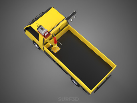 PICKUP TRUCK ELECTRIC WINCH HOIST LIFT BOOM HYDRAULIC CRANE JIB 3D Model