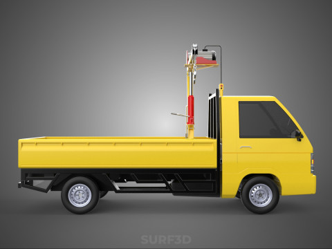 PICKUP TRUCK ELECTRIC WINCH HOIST LIFT BOOM HYDRAULIC CRANE JIB 3D Model