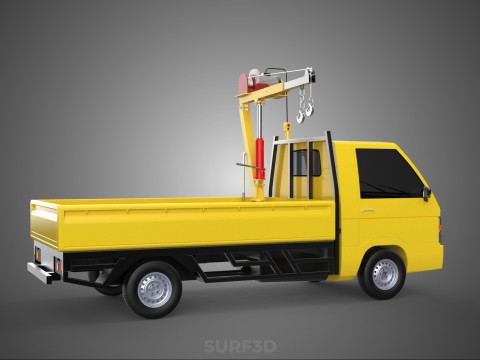 PICKUP TRUCK ELECTRIC WINCH HOIST LIFT BOOM HYDRAULIC CRANE JIB 3D Model