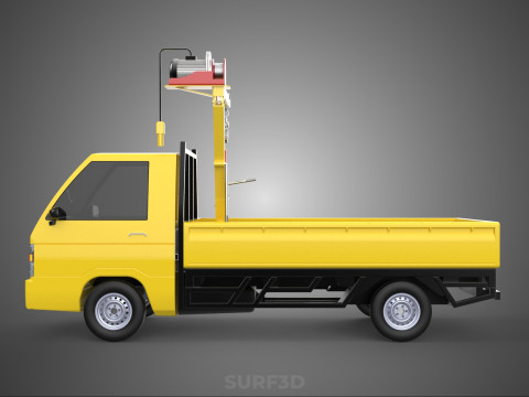 PICKUP TRUCK ELECTRIC WINCH HOIST LIFT BOOM HYDRAULIC CRANE JIB 3D Model