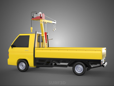 PICKUP TRUCK ELECTRIC WINCH HOIST LIFT BOOM HYDRAULIC CRANE JIB 3D Model