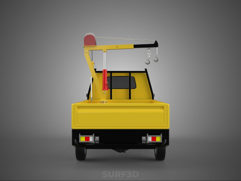 PICKUP TRUCK ELECTRIC WINCH HOIST LIFT BOOM HYDRAULIC CRANE JIB 3D Model