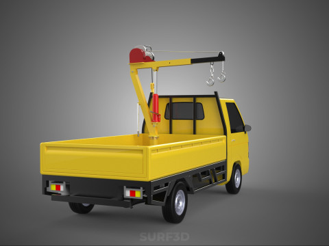 PICKUP TRUCK ELECTRIC WINCH HOIST LIFT BOOM HYDRAULIC CRANE JIB 3D Model