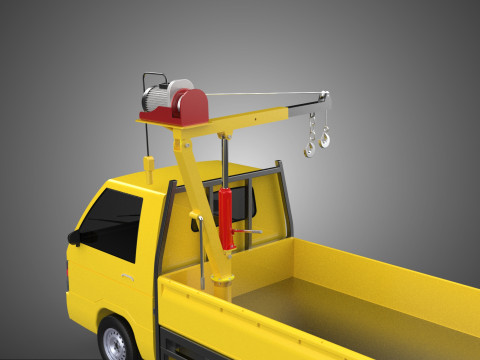 PICKUP TRUCK ELECTRIC WINCH HOIST LIFT BOOM HYDRAULIC CRANE JIB 3D Model