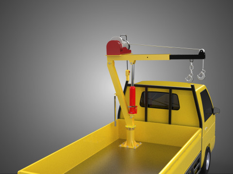 PICKUP TRUCK ELECTRIC WINCH HOIST LIFT BOOM HYDRAULIC CRANE JIB 3D Model
