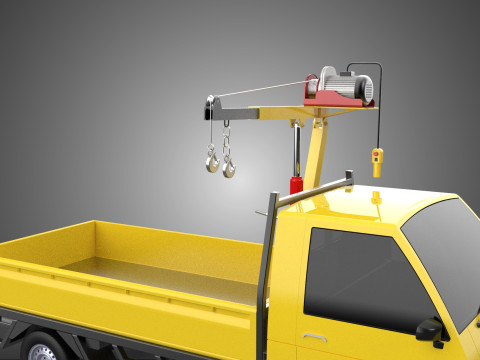 PICKUP TRUCK ELECTRIC WINCH HOIST LIFT BOOM HYDRAULIC CRANE JIB 3D Model