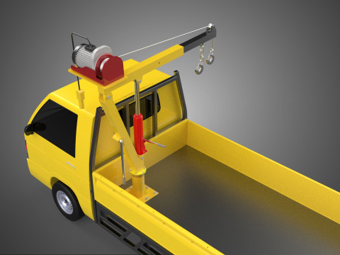 PICKUP TRUCK ELECTRIC WINCH HOIST LIFT BOOM HYDRAULIC CRANE JIB 3D Model