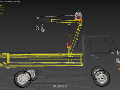 SMALL MINI COMPACT PICKUP TRUCK WINCH HOIST HYDRAULIC CRANE JIB Model 3D