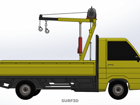 SMALL MINI COMPACT PICKUP TRUCK WINCH HOIST HYDRAULIC CRANE JIB Model 3D