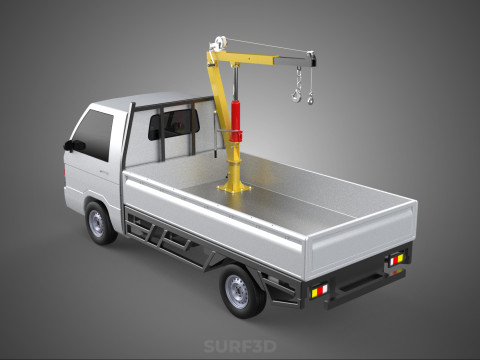 SWIVEL JIB CRANE LIFTING WINCH HOIST HOOK FLATBED TRUCK PICKUP 3D 模型