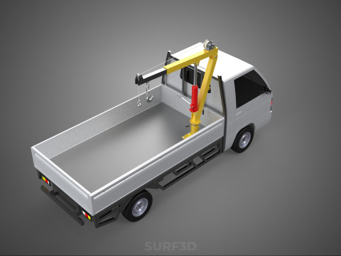 SWIVEL JIB CRANE LIFTING WINCH HOIST HOOK FLATBED TRUCK PICKUP 3D 모델