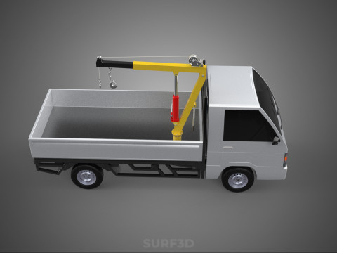 SWIVEL JIB CRANE LIFTING WINCH HOIST HOOK FLATBED TRUCK PICKUP 3D 모델
