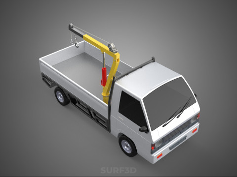 SWIVEL JIB CRANE LIFTING WINCH HOIST HOOK FLATBED TRUCK PICKUP 3D 모델