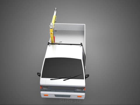 SWIVEL JIB CRANE LIFTING WINCH HOIST HOOK FLATBED TRUCK PICKUP 3D 모델